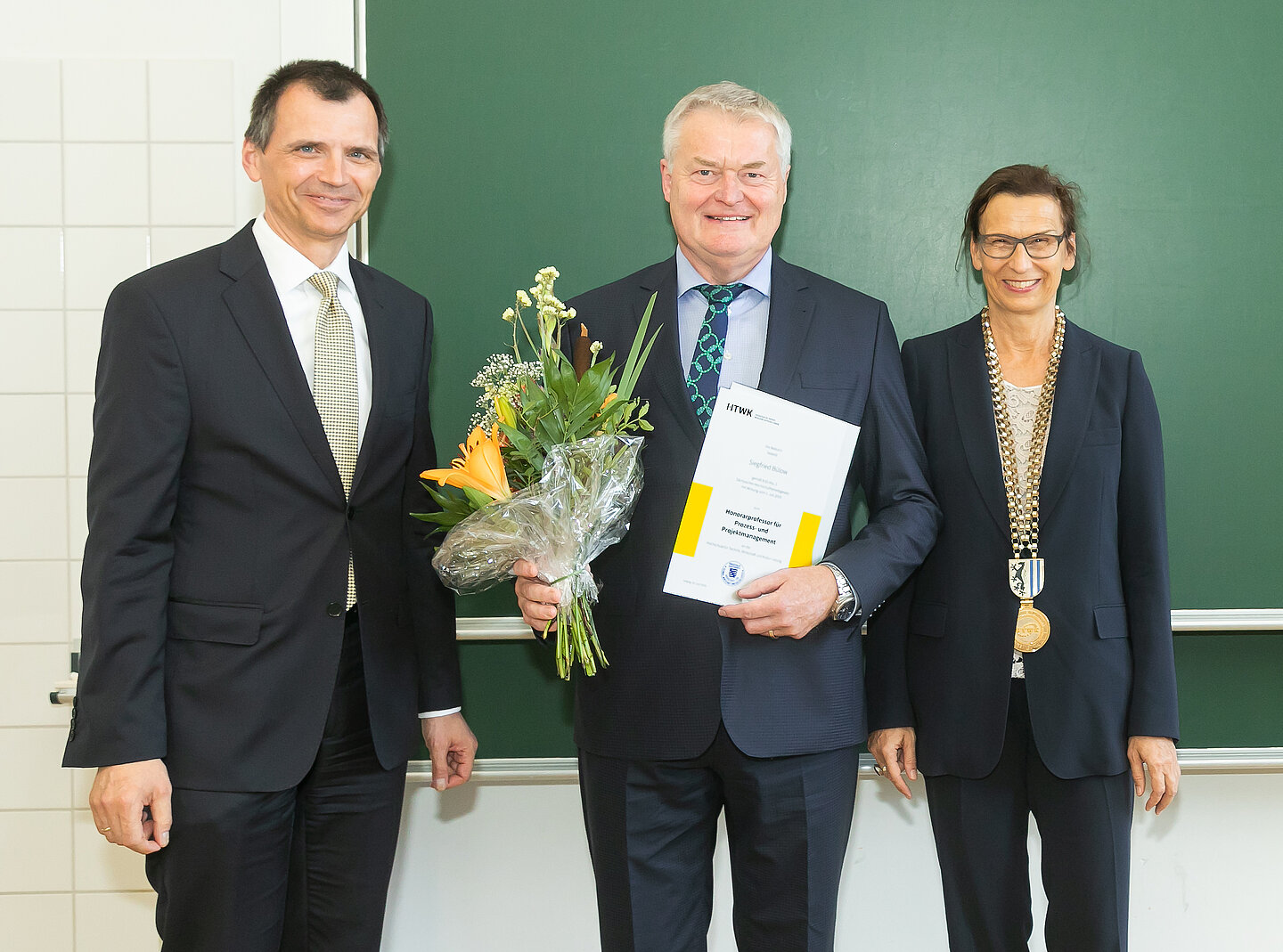 Prof. Jens Jäkel, Siegfried Bülow, Prof. Gesine Grande. (Foto: Swen Reichhold/HTWK Leipzig) Prof. Jens Jäkel, Siegfried Bülow, Prof. Gesine Grande. (Foto: Swen Reichhold/HTWK Leipzig)