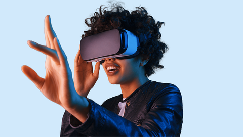 Illustration zum Fachgebiet: Person mit VR-Brille