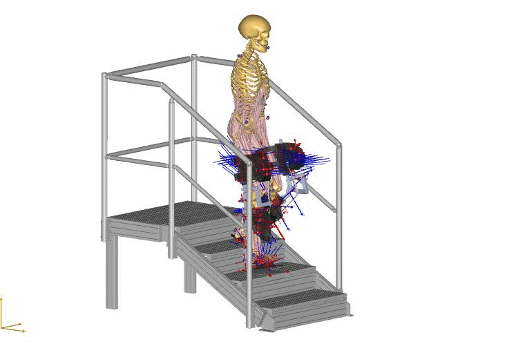 Schnittstellenmodell Exoskelett Abstieg © Max Böhme HTWK Leipzig